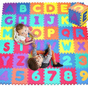 Click N' Play, alfombra de juego de rompecabezas de espuma de alfabeto y números, 36 azulejos (cada baldosa mide 12 x 12 pulgadas para una cobertura total de 36 pies cuadrados)
