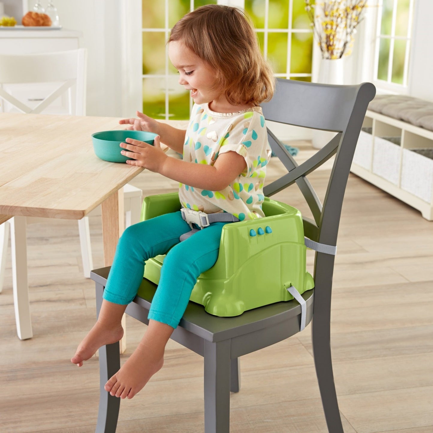 Fisher-Price Healthy Care Booster Seat, Green/Blue